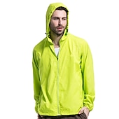 baratos Casacos impermeáveis-Capa de chuva de caminhada à prova d&#039;água masculina feminina upf 50+ uv proteção solar com capuz com capuz manga longa jaqueta de pesca de corrida blusão de verão ao ar livre protetor solar à prova