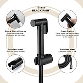 billige Bidetkraner-messing enkelt hull bidet malt finish svart toalett håndholdt bidet sprøyte selvrensende moderne ren sprøytepistol