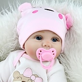 cheap Dolls-NPKCOLLECTION 22 inch Reborn Doll Baby &amp; Toddler Toy Baby Girl Reborn Baby Doll Newborn lifelike Lovely Parent-Child Interaction Hand Applied Eyelashes with Clothes and Acc for Girls Christmas Gift