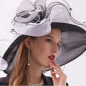 levne party klobouky-Klobouky pro ženy Klobouk s širokým okrajem Fedore sluneční klobouk Klobouk Cloche Kentucky fascinátor klobouky pro dámy organza čajová párty svatební kostelní klobouky Hlava aby vás ohromila