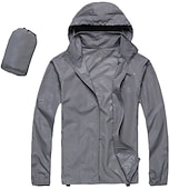 baratos Casacos impermeáveis-Capa de chuva de caminhada à prova d&#039;água masculina feminina upf 50+ uv proteção solar com capuz com capuz manga longa jaqueta de pesca de corrida blusão de verão ao ar livre protetor solar à prova