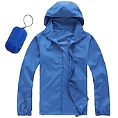 baratos Casacos impermeáveis-Capa de chuva de caminhada à prova d&#039;água masculina feminina upf 50+ uv proteção solar com capuz com capuz manga longa jaqueta de pesca de corrida blusão de verão ao ar livre protetor solar à prova