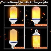 Χαμηλού Κόστους LED Λάμπες Καλαμπόκι-led e26 e27 majsljus flamma effekt led pärlor smd 2835 simulerad natur eld ljus majslökor flamma flimrande juldekoration rohs 2st