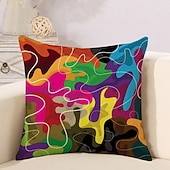 billige abstrakt stil-geometrisk abstrakt putetrekk 6 stk mykt dekorativt firkantet putetrekk putetrekk for soverom stue sofa sofa stol overlegen kvalitet maskinvaskbar