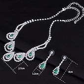 economico Parure di gioielli-Set di gioielli 1 set Zaffiri Pietra dura e cristallo Pietre sintetiche Orecchini Collane Per donna Festa Donne Lusso Romantico goccia Lacrime Parure di gioielli Per Feste Matrimonio Occasioni