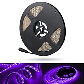olcso vízálló szalaglámpák-zdm vízálló 16.4ft 5m led fénycsíkok rugalmas tiktok fények uv fekete fény 395-405nm 2835 8mm led rugalmas csík dc12v beltéri fluoreszkáló tánc party színpadi világítás testfesték