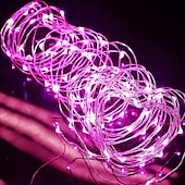 cheap USB String Lights-LED String Lights 5m 50LEDs Fairy Copper Wire Lights for Garden Patio Waterproof USB Warm White White Red Cuttable Party Decorative 5V IP65