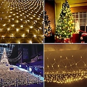 Χαμηλού Κόστους Plug In Ηλεκτρικό-led net net string 6m x 4m 672 leds net lights lights curtain lights for Christmas holiday party decor outdoor string string lights with 8 modes non-waterproofable linkable 220-240v