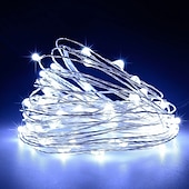 cheap USB String Lights-LED String Lights 5m 50LEDs Fairy Copper Wire Lights for Garden Patio Waterproof USB Warm White White Red Cuttable Party Decorative 5V IP65