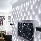 Χαμηλού Κόστους Plug In Ηλεκτρικό-led net net string 6m x 4m 672 leds net lights lights curtain lights for Christmas holiday party decor outdoor string string lights with 8 modes non-waterproofable linkable 220-240v