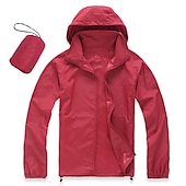 baratos Casacos impermeáveis-Capa de chuva de caminhada à prova d&#039;água masculina feminina upf 50+ uv proteção solar com capuz com capuz manga longa jaqueta de pesca de corrida blusão de verão ao ar livre protetor solar à prova