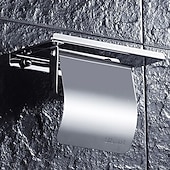 economico Portarotoli carta igienica-porta carta igienica acciaio inox per bagno con ripiano portacellulare da parete argentato 1pz