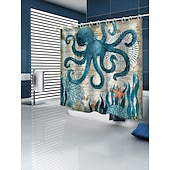 levne Sprchové závěsy-Závěs do sprchy s háčky 180cm*180cm(70&quot;*70&quot;) polyester pratelný voděodolný vzor oceánské krajiny