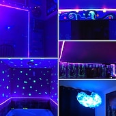 billiga USB Strip-lampor-led strip lampor 16.4ft 5m flexibel tiktok lampor uv svart ljus 395-405nm 2835 8mm led flexibel strip med 2a strömförsörjning för inomhus fluorescerande dansfest scenbelysning kroppsfärg