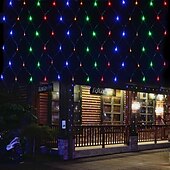 economico Plug in elettrico-luci nette a led 3m x 2m 200 luci nette a led luci per tende luci rete da pesca bianco caldo bianco blu multicolore albero di natale festa di decorazione della casa viola blu bianco caldo multi