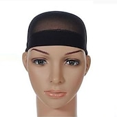 abordables Herramientas y accesorios-gorras de peluca para mujer mezcla de poliéster / algodón gorras de peluca alta transparencia simple natural negro # 1b rubio fresa / rubio claro 2/24 piezas