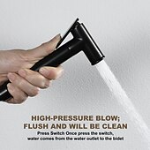 billige Bidetkraner-messing enkelt hull bidet malt finish svart toalett håndholdt bidet sprøyte selvrensende moderne ren sprøytepistol