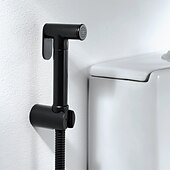 billige Bidetkraner-messing enkelt hull bidet malt finish svart toalett håndholdt bidet sprøyte selvrensende moderne ren sprøytepistol