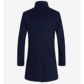economico Trench da uomo-Per uomo Cappotto invernale Cappotto di lana Cappotto Attività commerciale Informale Autunno Lana Capispalla Abbigliamento Essenziale Tinta unita Colletto alla coreana Monopetto - 1 bottone