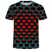 お買い得  3D Tシャツ-男性用 3D印刷 Tシャツ 半袖 Tシャツ 3Dプリント クルーネック ラウンドネック シャツ ヴィンテージ ストリートファッション 誇張された カジュアル 日常 ホワイト ライトグリーン ピンク 衣類 プラスサイズ S M L XL XXL 3XL 4XL