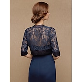 voordelige bruiloft gast wraps-halve mouw schouderophalend kant / satijn herfst bruiloft / feest / avond dames draagdoeken voor bruiloftsgasten met splitsing