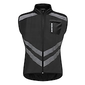 voordelige Herenjassen &amp; Gilets-WOSAWE Voor heren Wielrenvest Mouwloos Bergracen Wegwielrennen Marine Zwart Groen Fietsen Ves / Mouwloos Shirt Winddicht Reflecterende strips Achterzak Sport Effen Kleur Kleding / Gevorderd / Rekbaar