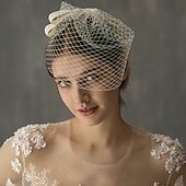 cheap Wedding Veils-One-tier Stylish Wedding Veil Blusher Veils / Birdcage Veils with Ribbon Bow Tulle