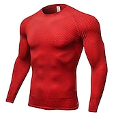 cheap Men&#039;s Active Tees &amp; Tanks-Men&#039;s Compression Shirt Running Shirt Long Sleeve Tee Tshirt Athletic Spandex Quick Dry Breathability Lightweight Stretchy Fitness Gym Workout Running Sportswear Activewear Snakeskin White Red Blue