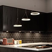 tanie Projekt pierścienia i okręgu-3 światła 20 cm Wielodcień / Regulowany Żyrandol Aluminium Akryl Koło Malowane Wykończenia LED / Nowoczesne 110-120 V / 220-240 V
