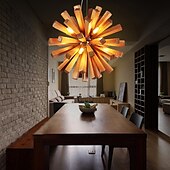 economico Modello a globo-10-Light 12 cm Luci Pendenti Legno / bambù Legno / bambù Paese 110-120V 220-240V