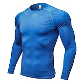 cheap Men&#039;s Active Tees &amp; Tanks-Men&#039;s Compression Shirt Running Shirt Long Sleeve Tee Tshirt Athletic Spandex Quick Dry Breathability Lightweight Stretchy Fitness Gym Workout Running Sportswear Activewear Snakeskin White Red Blue