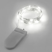 voordelige Batterij String Lights-elegante bruiloft receptie feest 10-packs led-lichtsnoeren 1m 10leds zilveren koperdraad licht voor bruiloft slaapkamer decoratie feest vakantie cadeau