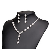 baratos Conjuntos de Jóias-Conjunto de Jóias Pulseira For Mulheres Cristal Pérola Festa Casamento Presente Liga / Colar com Pérolas / Noivado / namorados
