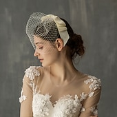 cheap Wedding Veils-One-tier Stylish Wedding Veil Blusher Veils / Birdcage Veils with Ribbon Bow Tulle