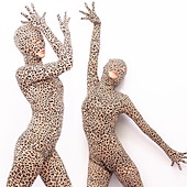 olcso Mintás-Zentai öltöny Szerepjáték Jelmezek Cicaruha Állatminta Farsangi jelmez Overall Női Szerepjáték Szexi jelmez Mindszentek napja Leopárd minta Lycra spandex Ruha mert Mindszentek napja Álarcos mulatság