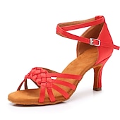 cheap Latin Shoes-Women's White Latin Dance Shoes – Suede Sole, Strappy Design, Ballroom Salsa Competition Heels