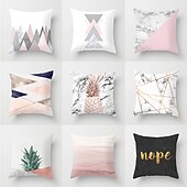 economico stile geometrico-Motivo geometrico 1 pz federe per cuscini di dimensioni multiple cuscini decorativi costieri per esterni morbide custodie per cuscini per divani divani letto decorazioni per la casa