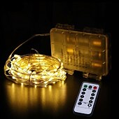 abordables Guirlandes lumineuses à piles-Guirlande lumineuse de 10 m 100 leds 1 télécommande 13 touches 1 pc blanc chaud blanc multicolore étanche créatif cuttable aa alimenté par piles