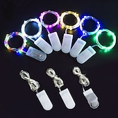 voordelige Batterij String Lights-elegante bruiloft receptie feest 10-packs led-lichtsnoeren 1m 10leds zilveren koperdraad licht voor bruiloft slaapkamer decoratie feest vakantie cadeau