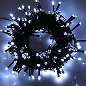 cheap Plug String Lights-LED String Lights 20m 66ft 200LED String Lights Warm White White Blue Waterproof Creative Cuttable Night Light Garden Yard Decoration Lamp for Christmas Tree Room Home Decoration