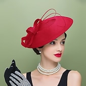 cheap Fascinators-Women&#039;s Fascinators Pillbox Hat Cap Weddings Straw Fedora Vintage Sinamay Base Hats for Kentucky Tea Party Horse Race Ladies Day Headpiece dress to impress Race Day Dress
