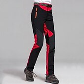 cheap Bottoms-Women&#039;s Hiking Pants Trousers Fleece Lined Pants Softshell Pants Winter Outdoor Waterproof Windproof Thermal Warm Elastic Waist Fashion Bottoms Blue Red Skiing Camping Ski / Snowboard
