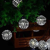 cheap Solar String Lights-Elegant Wedding Party Reception Solar LED String Lights - Moroccan Ball Outdoor Garden Lights, Waterproof 10M-50LED, 7M-30LED, 5M-20LED Globe Lanterns for Home Decoration