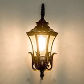 abordables luces de pared al aire libre-Aplique de pared led accesorio de iluminación antiguo aplique de pared linterna externa impermeable a prueba de óxido de aluminio linterna de vidrio lámpara de pared linterna patio jardín balcón