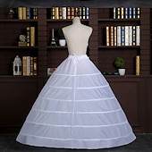 cheap Petticoat-Rococo Victorian Petticoat Hoop Skirt Under Skirt Crinoline Half Slip Bride Bridal Women&#039;s 6 Hoops Ball Gown Halloween Wedding Party Adults&#039; Petticoat