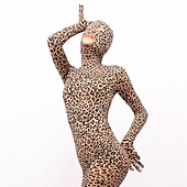 olcso Mintás-Zentai öltöny Szerepjáték Jelmezek Cicaruha Állatminta Farsangi jelmez Overall Női Szerepjáték Szexi jelmez Mindszentek napja Leopárd minta Lycra spandex Ruha mert Mindszentek napja Álarcos mulatság