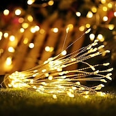 economico Striscie luci a batteria-led starburst scintillio luci fai da te esterno impermeabile luci stringa fata 8 modalità con telecomando per la festa di nozze natale arredamento camera da letto 4 confezioni 2 confezioni 1