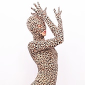 olcso Mintás-Zentai öltöny Szerepjáték Jelmezek Cicaruha Állatminta Farsangi jelmez Overall Női Szerepjáték Szexi jelmez Mindszentek napja Leopárd minta Lycra spandex Ruha mert Mindszentek napja Álarcos mulatság