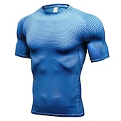 billiga aktiva t-shirts och tankar för män-Herr Kompressionströja T-shirt för jogging Kortärmad T-shirt Sommar Andningsfunktion Snabb tork Fuktabsorberande Kondition Gymträning Löpning Sportkläder Sportkläder 3D Print Svart Vit Röd