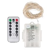 abordables Guirlandes lumineuses à piles-Guirlande lumineuse de 10 m 100 leds 1 télécommande 13 touches 1 pc blanc chaud blanc multicolore étanche créatif cuttable aa alimenté par piles